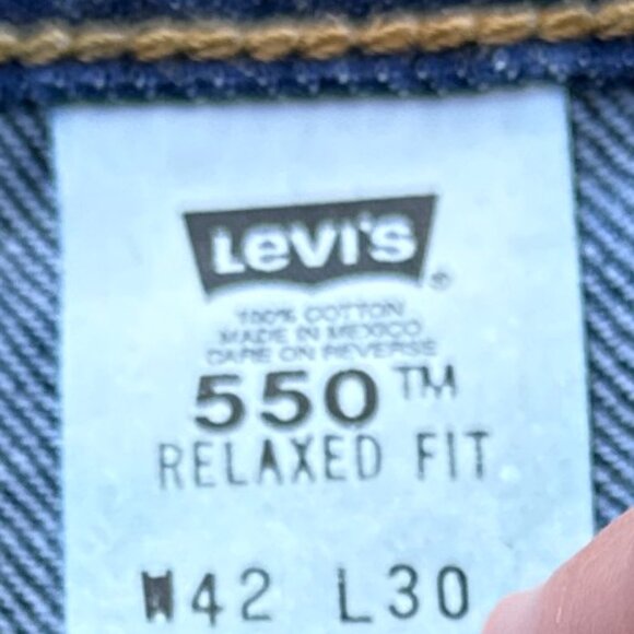 LEVIS 550 MENS RELAXED FIT COTTON JEANS 42X30 Blue #005500216 W42L30 - Picture 7 of 7